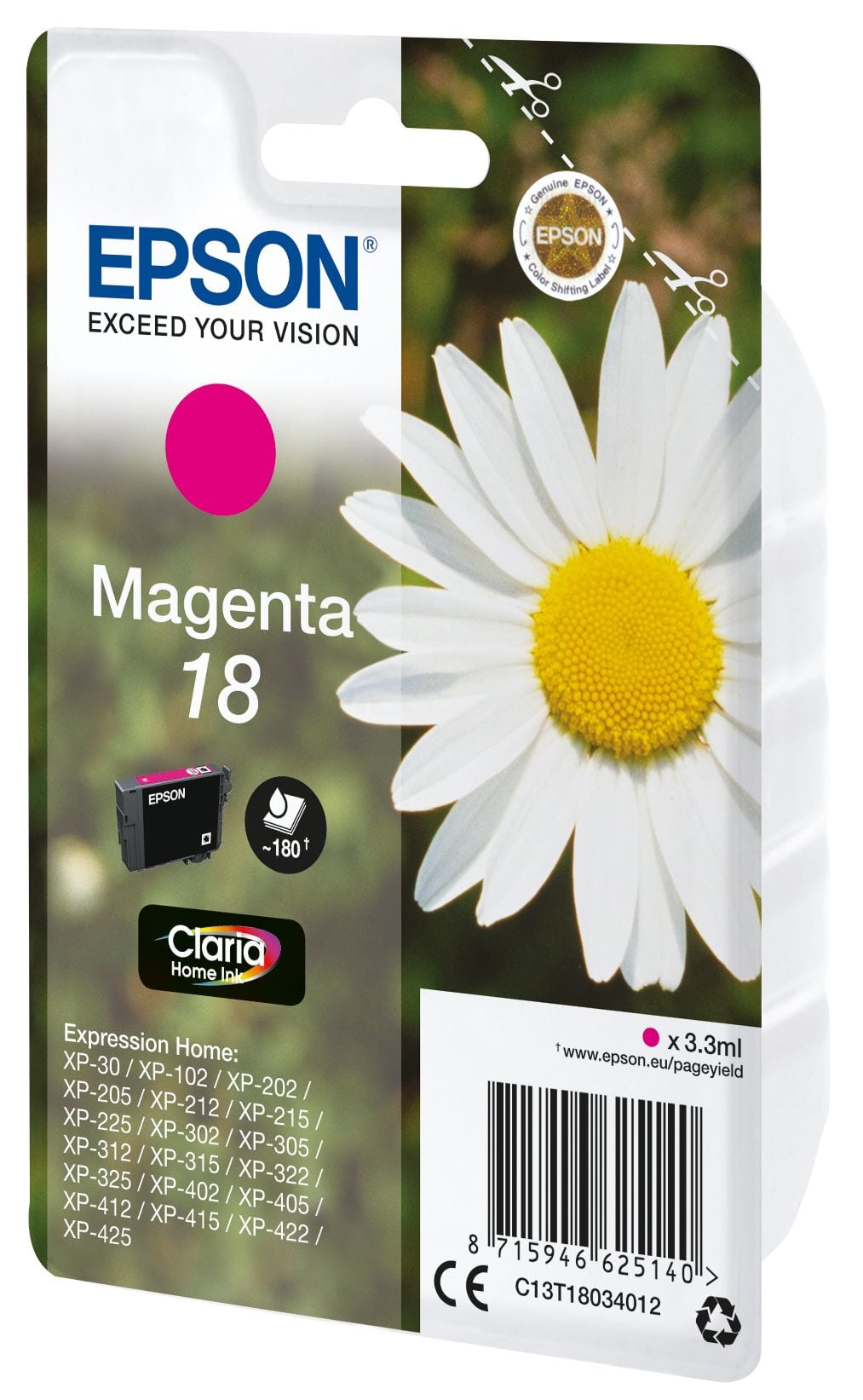 Epson 18 C13T18034012 originale Magenta 3,3 ml