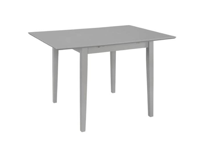 HFXHIJXQ Ausziehbarer Esstisch 80-120x80x74 cm Grau MDF Massives Gummibaumholz Gestell für Stabilität im Esszimmer, flexibel erweiterbar für gemeinsame Mahlzeiten mit Gästen.