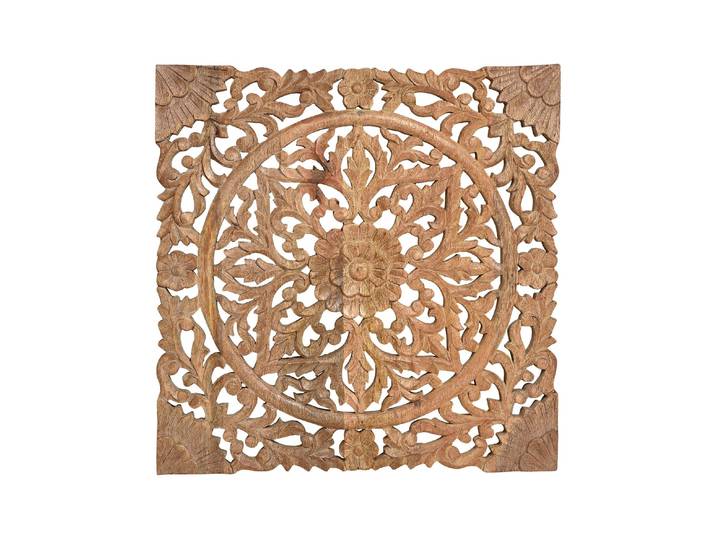 Wanddekoobjekt Bild Mandala 3D Nature , beige (nature), B:50cm H:50cm T:2cm, Wanddekoobjekte, Wanddekoobjekt, Holzart: Mango (Indien)