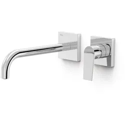 Tres Project-tres Fertigset für Waschtisch-Wandarmatur 21130022 Unterputz, 240mm Auslauf, chrom