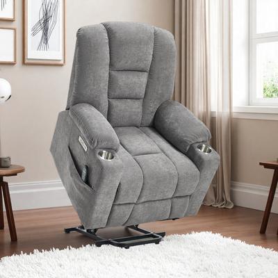 Power Lift Recliner Chair with Massage, Heat, Heavy Duty Motion Mechanism, USB & Type-C Charging Ports
