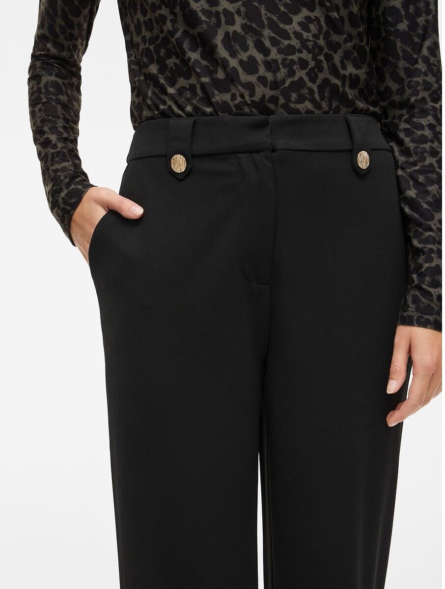 VILA Pantalon large avec boutons dorés