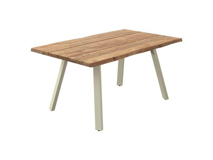 OUTLIV. Negara Gartentisch 160x90cm Edelstahl/Teak recycelt Baumkante Sand