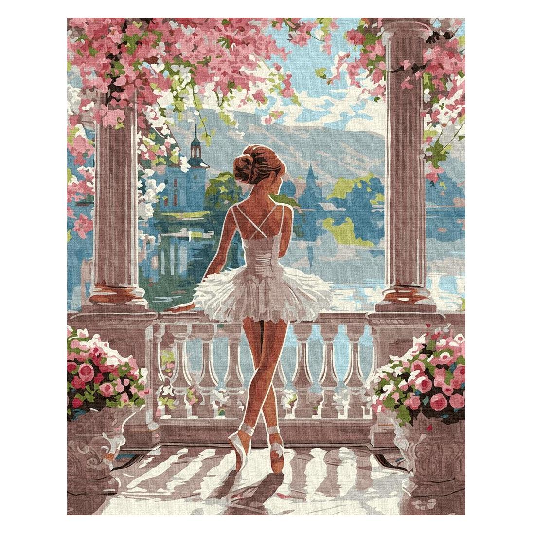 Ideyka Malen nach Zahlen - Eine wunderbare Ballerina 40 x 50 cm (KHO8441)