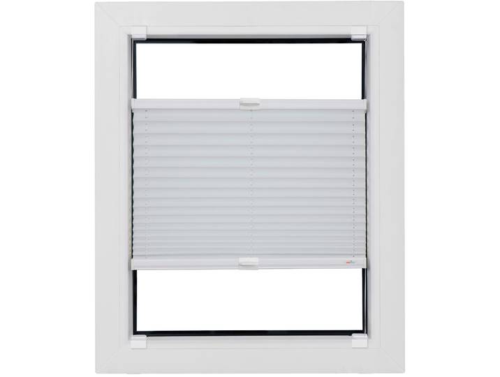 Plissee SUNLINES Budget Crush, ohne Bohren, Crushed-Design, Lichtschutz , weiss (weiß, weiß), B:45cm H:100cm, Obermaterial: 85% Polyester, 15% sonstige Fasern, Plissees, Plissee, Haftfix, crushed