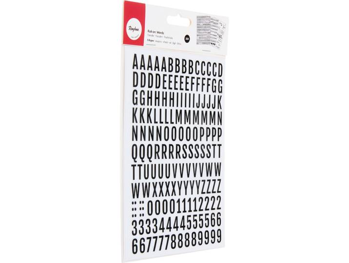 Transfer Rub on 3D Words, verschiedene Designs, SB-Btl. 3Bogen