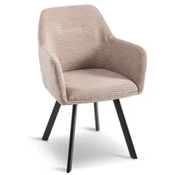 2er-Set BOOOM Stuhl Ardea Cord Grau Taupe