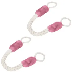 Relaxdays 10 x Türkordel Klemmschutz rosa Creme,Rosa