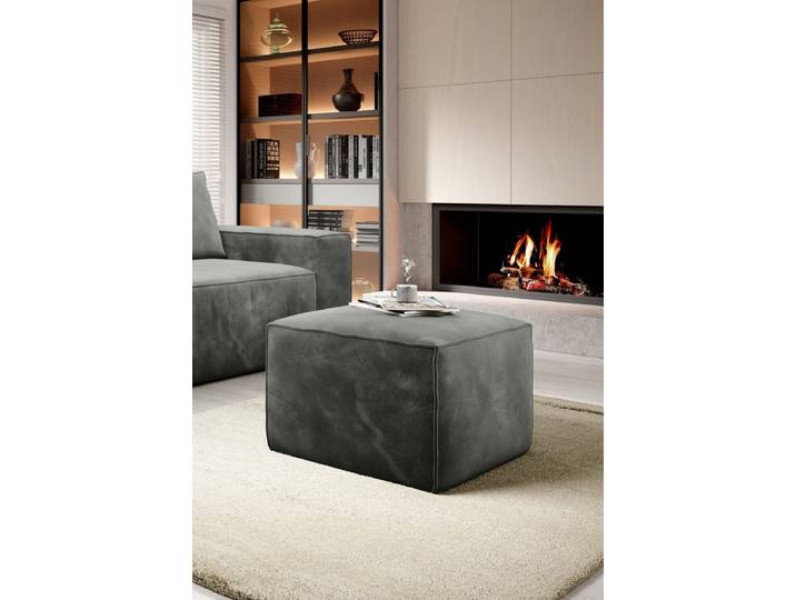 Designer Beistellhocker Solaris - Grau - Luxusbetten24