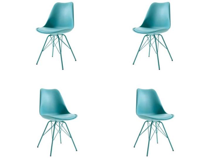 LebensWohnArt Stuhl 4er Set Design-Klassiker Stuhl NORWAY türkis