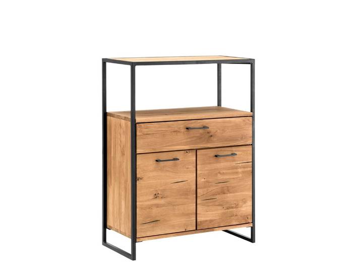 Kommode mit Schubkästen 80x108cm 'Dublin' Wildeiche & Eisen schwarz