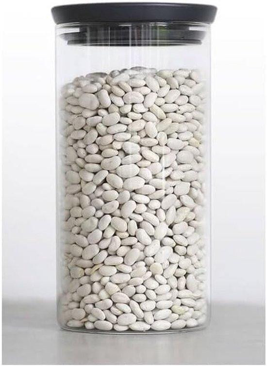 Transparante luchtdichte en stapelbare glazen container, 1,1 liter