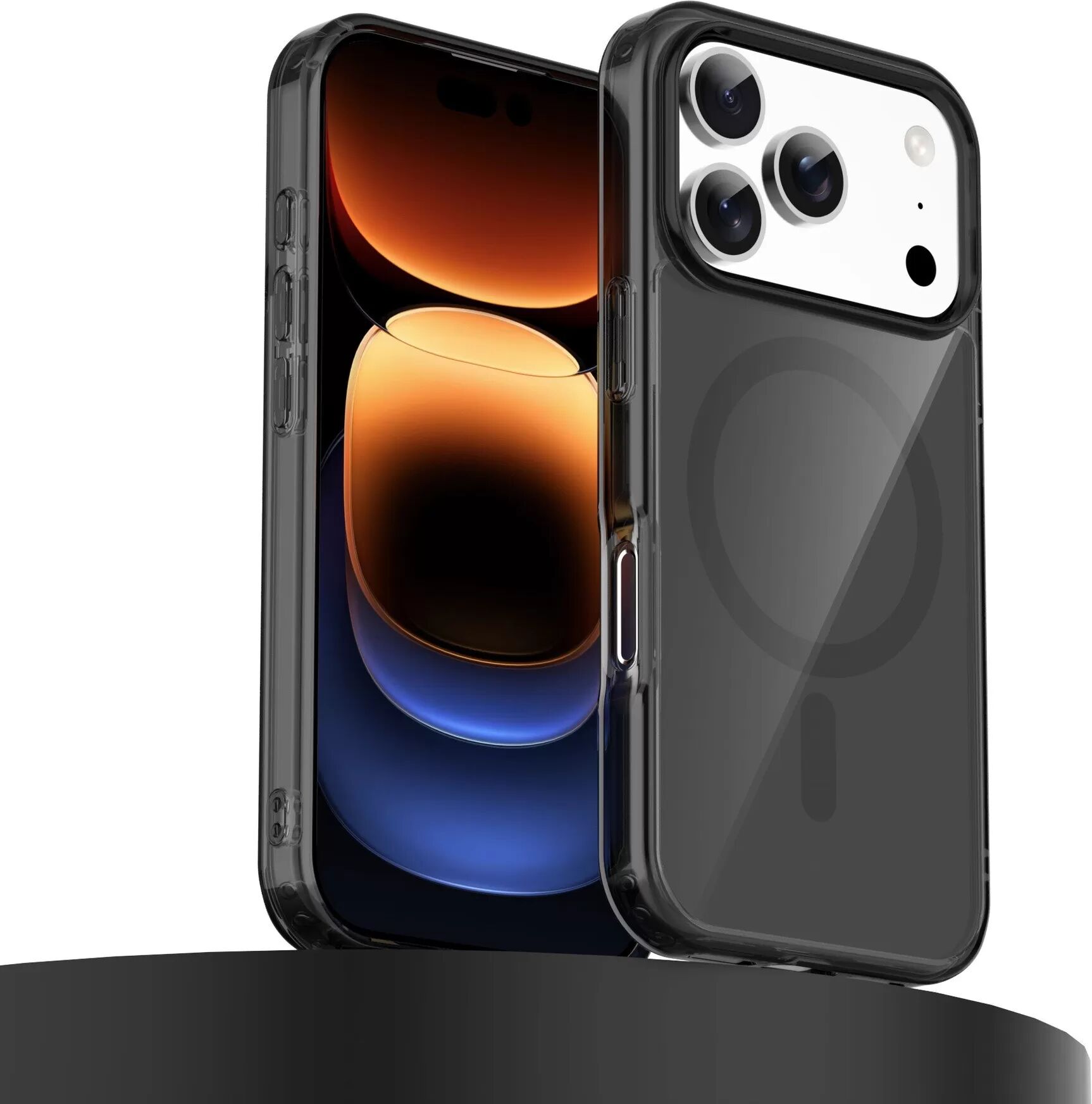 INF MagSafe Kompatible Transparente Stoßfeste Hülle für iPhone 17 Pro - Schwarz