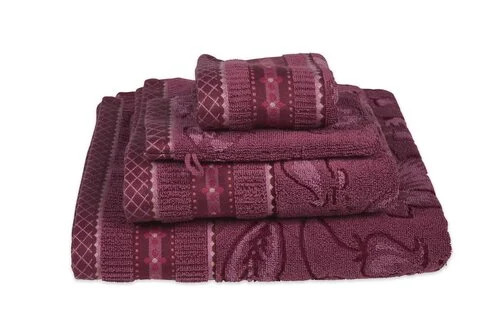 Pip Studio Jasmin Jacquard washandje Donkerroze 16 x 22 cm
