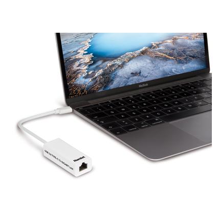 Hamlet HNU3GIGATC Netzwerkkarte und Ethernet-Adapter 1000 Mbit/s (USB-C, RJ45 Gigabit Ethernet (1x)) (HNU3GIGATC)