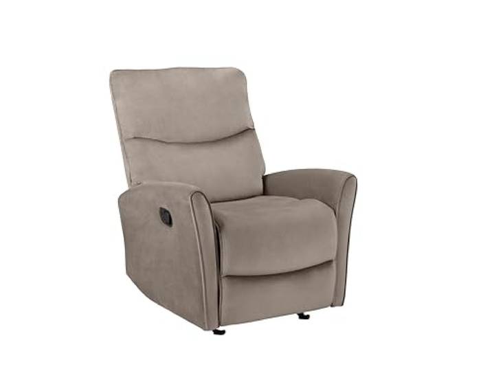 Chesley Relaxsessel manuell, Samt Taupe, Fernsehsessel mit Liegefunktion, Verstellbarer TV-Sessel mit hohem Sitzkomfort für Wohnzimmer, 81 x 98 x 100 cm