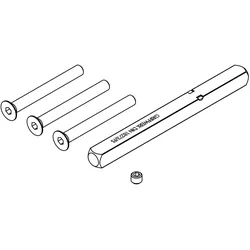 Griffwerk Montage-Set TITANO Schild SB_884 Drücker/Drücker  Voll-Wechselstift 9x9mm mit Schrauben TS 65-70mm