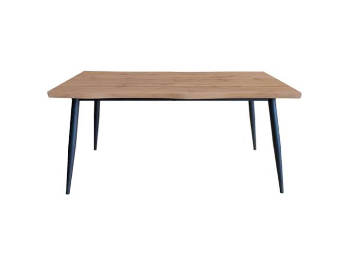 DRW Esstisch aus natürlichem und schwarzem Metall, 160 x 75 x 80 cm