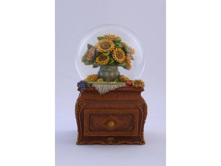 Musicboxworld Spieluhr Die Glitzerkugel (120 mm) „Sunflowers“