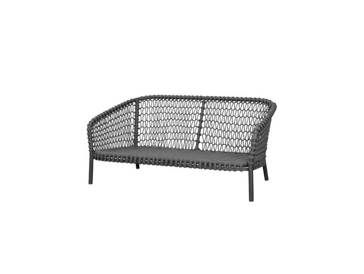 2-Sitzer-Sofa Ocean large Cane-line grau, Designer Cane-line Design-Team, 155x73x90 cm