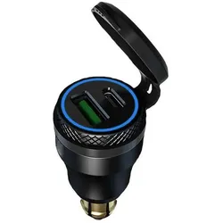 Tecno Globe usb-a/usb-c-din-Adapter, Auto Adapter, Schwarz