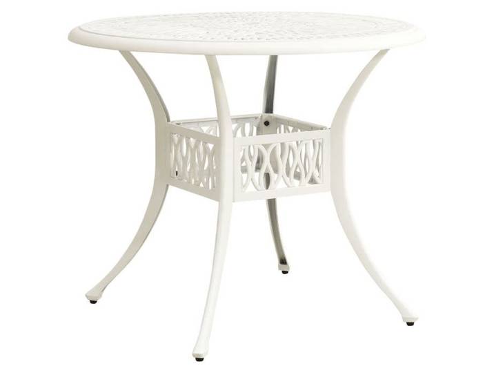Table Balcon/Terrasse Blanc - Magnifique Table de jardin élégante - VENDUE SEULE - Blanc 90x90x74cm Aluminium coulé -t703211