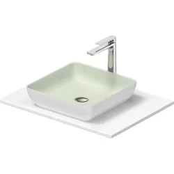 Duravit Sivida Waschtisch Set eckig inklusive Konsole 680x500x123mm, 268017FG00, Farbe: Waschtisch Innen: Blassgrün Matt, Außen: Weiß Seidenmatt; Konsole: Weiß