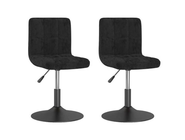 Promo février  CHIC Chaise pivotante à dîner JILL Pour cuisine/salon Set de 2 noir velours 40x43x(71-85.5) cm CCC2564