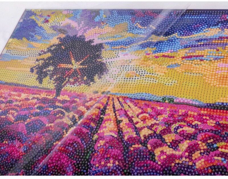 CRYSTAL ART Kit tableau broderie diamant 30x30cm - Lavande