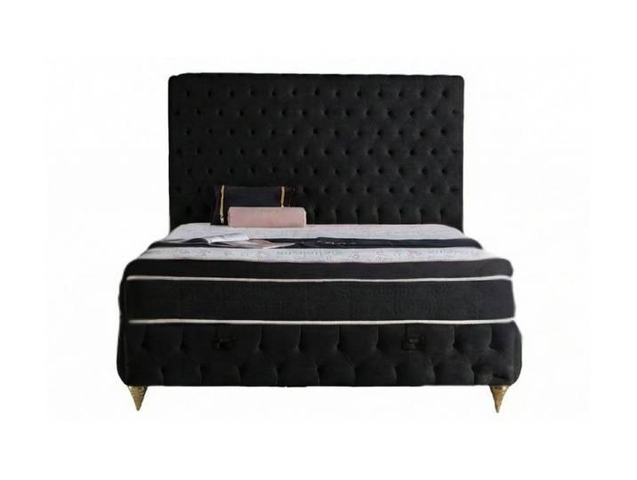 Villa Möbel Boxspringbett Diamant (Bett (ohne Matratze), Liegefläche 140x200), Bettkasten mit XXL Stauraum und Gasdruckfedern für einfache Handhabung