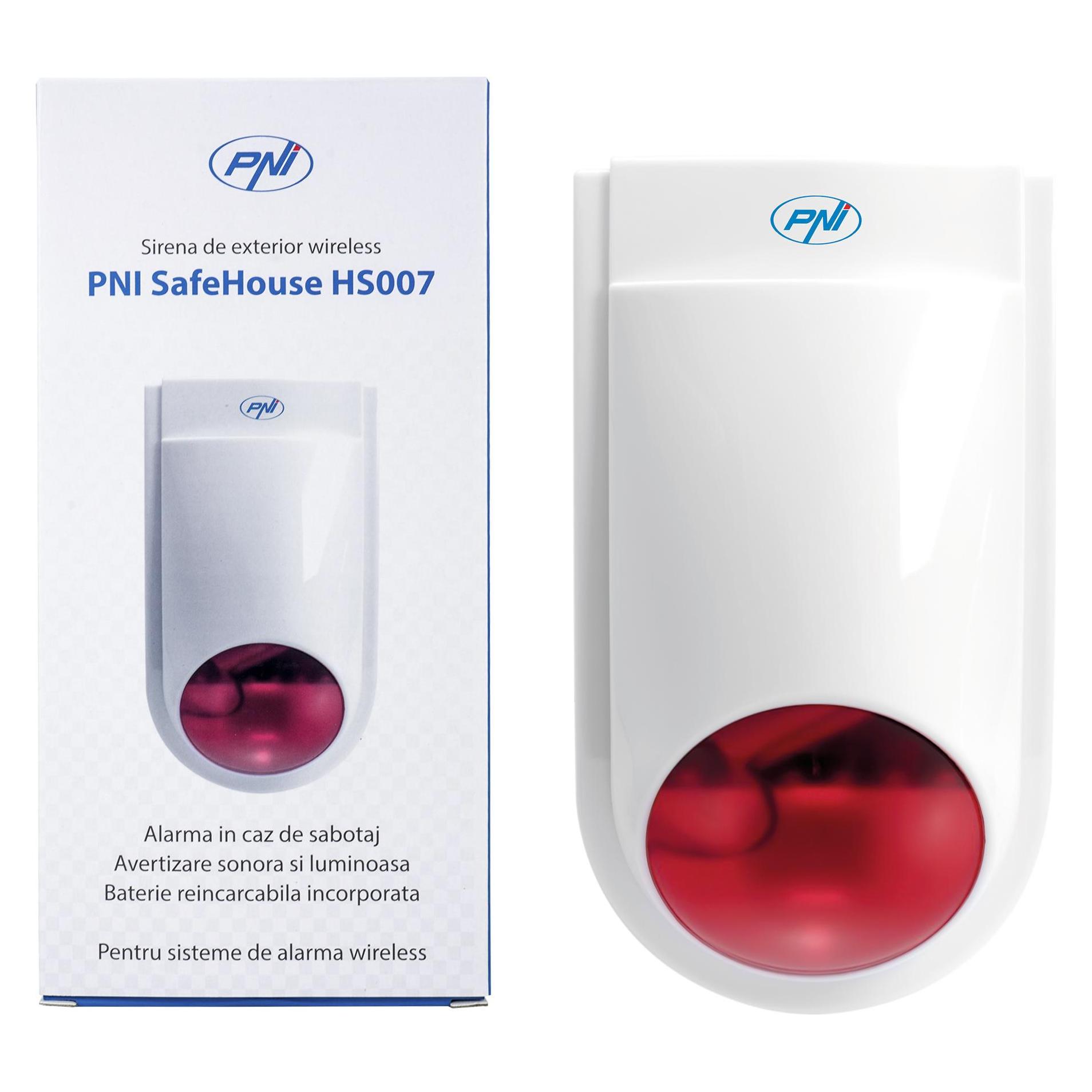 PNI Drahtlose Aussensirene SafeHouse HS007, 110 dB mit Batterie für das drahtlose Alarmsystem Saf (43698224)