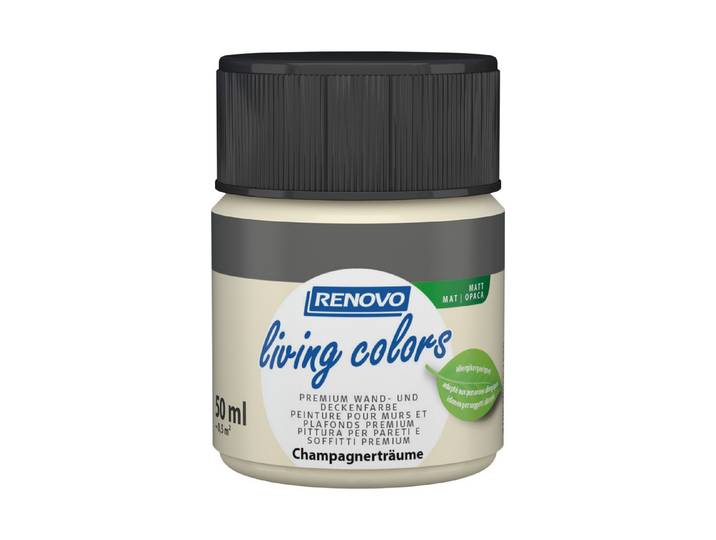 Renovo living Colors Wand- und Deckenfarbe Champagnerträume 50 ml