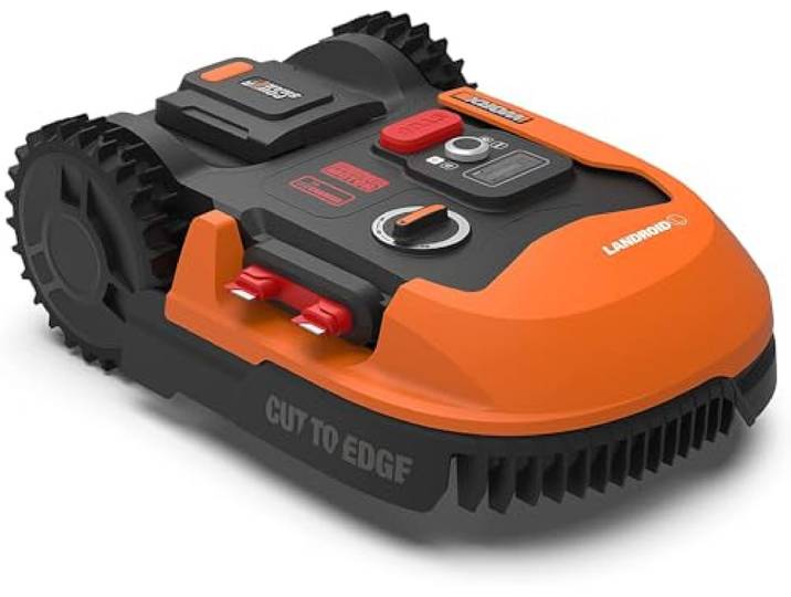 WORX Landroid Plus WR167E Robot Tondeuse Connecté 700 m² Technologie AIA\, coupe jusqu'aux bordures\, capteur de pluie et pilotage via l'application Landroid