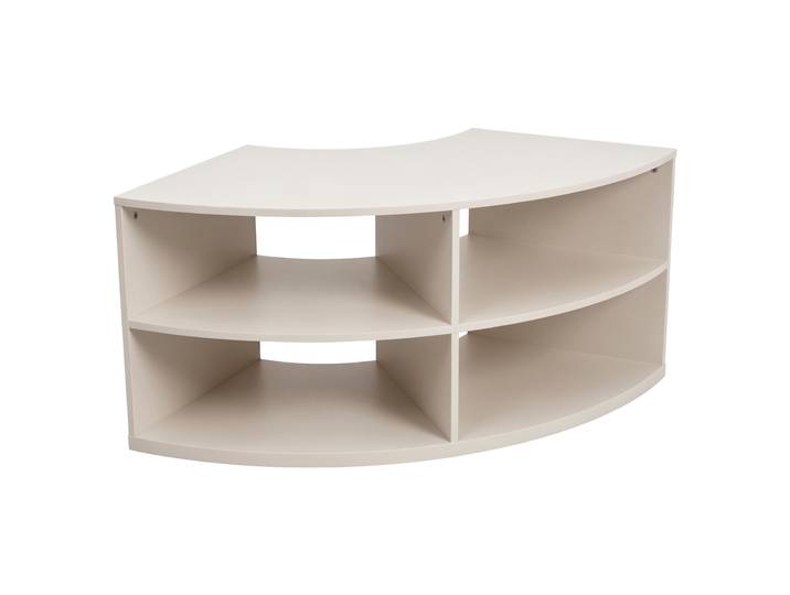 Oviala - Meuble TV d'angle arrondi coloré 120 cm avec étagères
