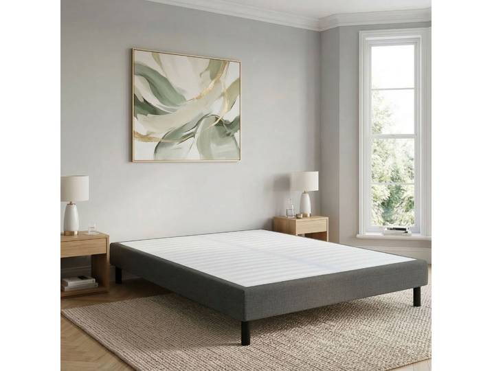 Sommier déco tapissier 160x200 cm en kit Terre de Nuit Anthracite