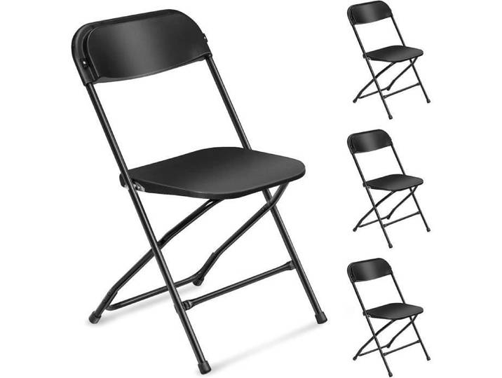 Lot de 4 Chaises de réception pliantes-noir