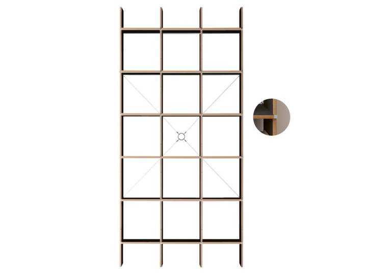 Nils Holger Moormann Regal FNP 3x5 schwarz gewachst, Designer Axel Kufus, 105.5x223x34 cm
