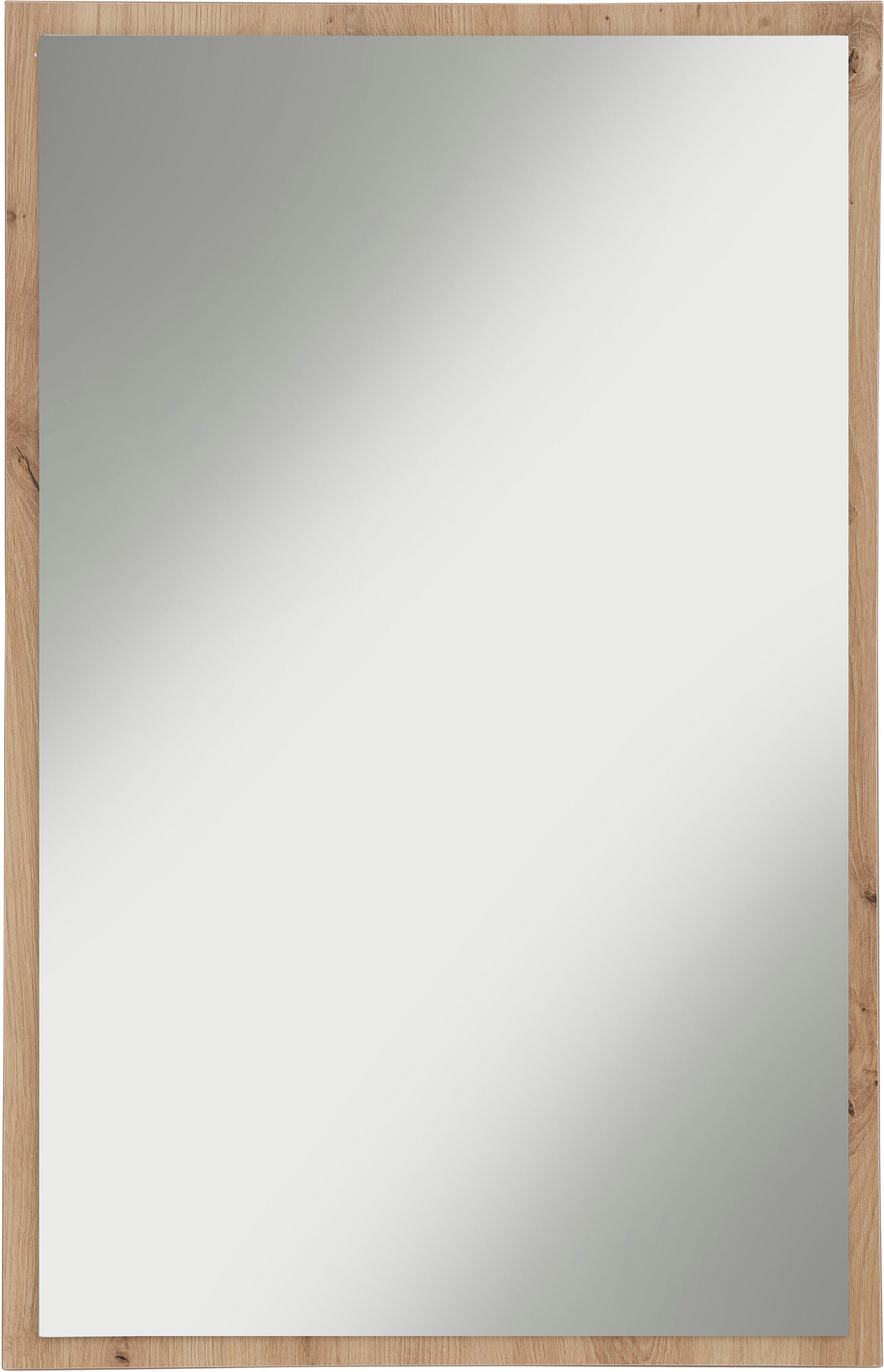 Wandspiegel GOODPRODUCT "Astral", braun (eiche), B:55,5cm H:85cm T:2cm, Spiegelglas, Spiegel, Wandspiegel, der Spiegel ist umkehrbar, Breite 55,5 cm eiche B/H/T: 55,5cm x 85cm x 2cm,matt