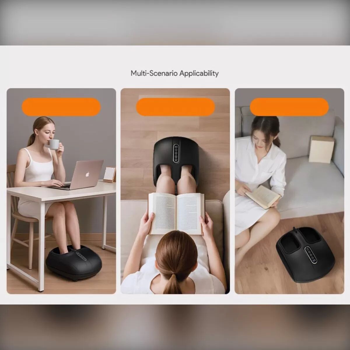 INF Multifunktionales Fußmassagegerät mit Luftkompression, Wärme und einstellbarer Intensität