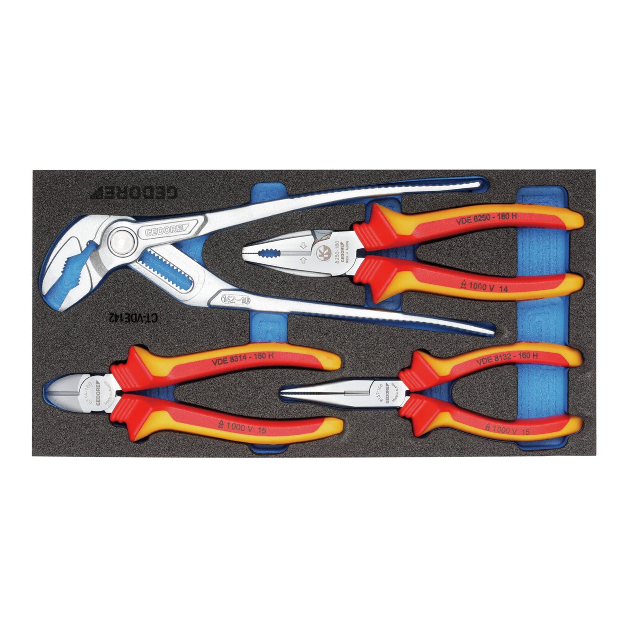 Gedore 1500 CT1-VDE 142 VDE-Zangen-Sortiment in Check-Tool-Modul (2309033)