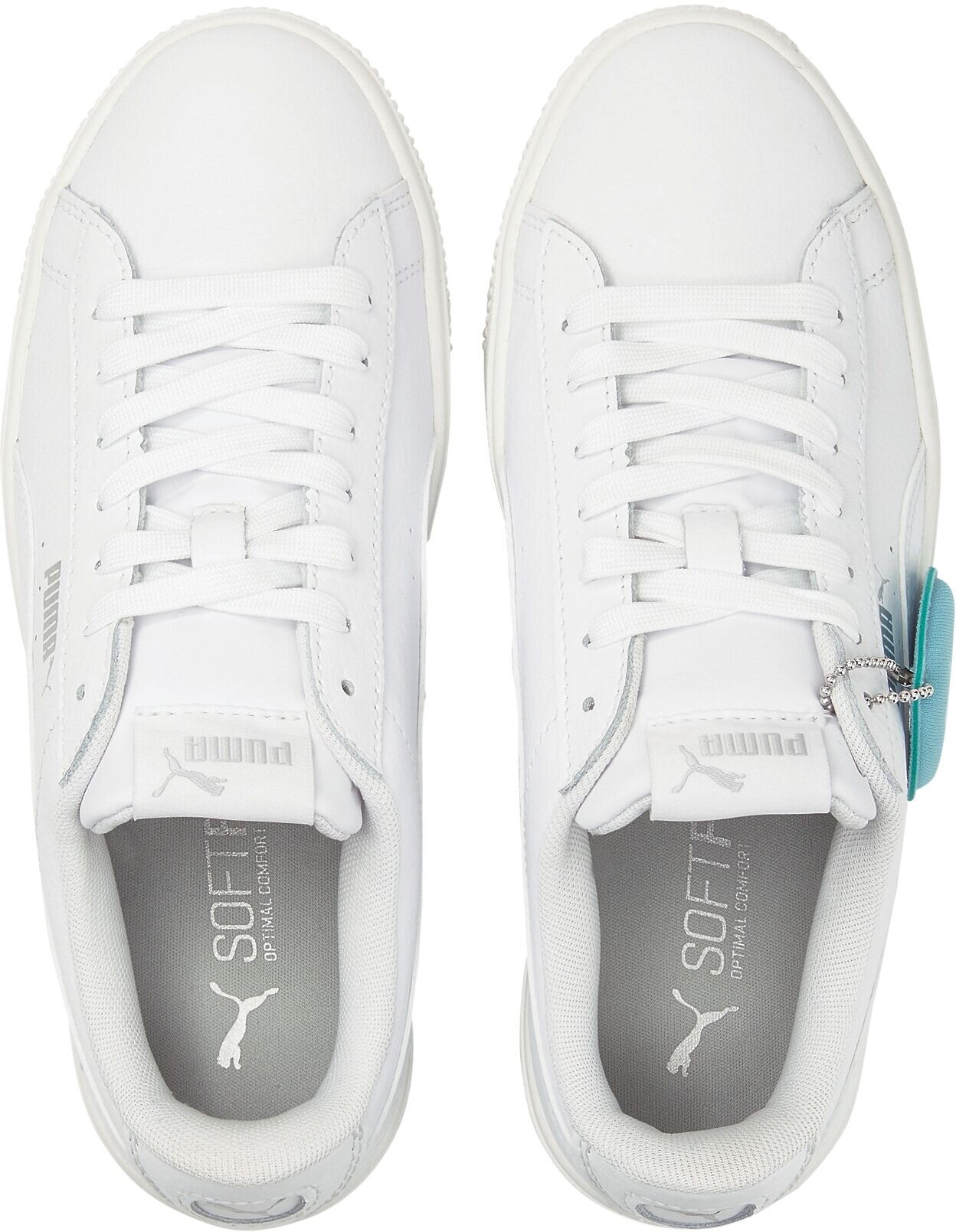 Sneaker PUMA "VIKKY STACKED L", Damen, Gr. 41, weiss (puma weiß, puma weiß), unifarben, Schuhe Sneaker, Obermaterial aus Leder, SOFTFOAM+ Dämpfungstechnologie puma weiß, puma weiß 41