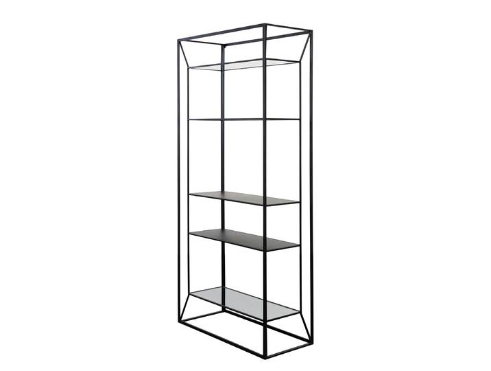Regal Einscheibensicherheitsglas / Stahl, pulverbeschichtet Schwarz 200cm