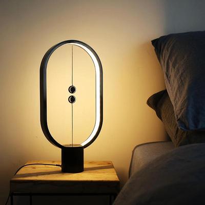 Snug & Styled Magnetic Switch Balance LED Lamp, USB LED Night Light For Bedroom Desk Decor black