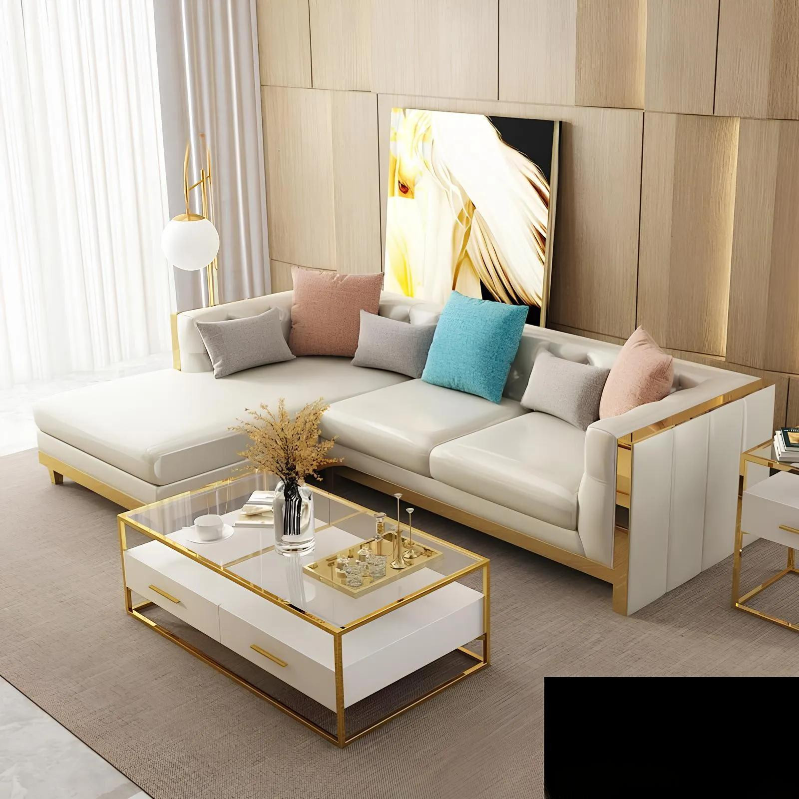 Modern L-vormig design hoeksofa voor volwassenen