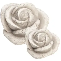 Polyresin-Rosenköpfe, creme, 5 und 7 cm Ø, 2 Stück