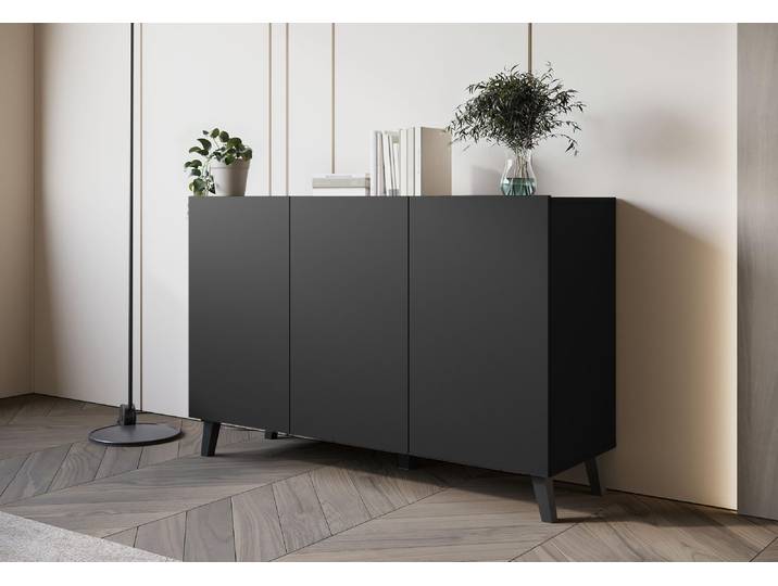 Grande commode avec portes DARION - noir graphite