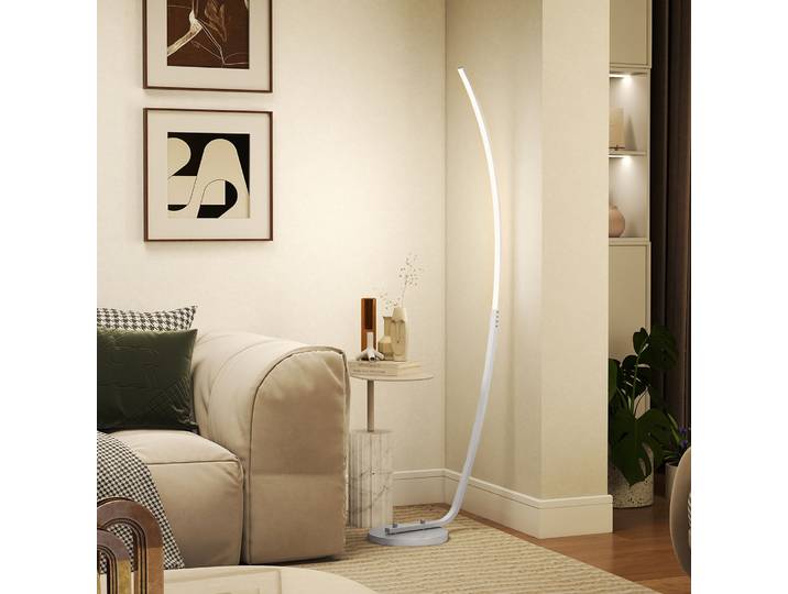 HOMCOM Lampadaire LED Moderne 3 Niveaux Luminosité Argenté