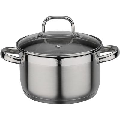 Fleischtopf GSW "Fogo", silber (edelstahlfarben), H:11,5cm Ø:20cm, Töpfe, Fleischtopf, Induktion
