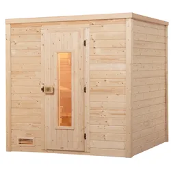 Weka Premium Massivholzsauna Bergen 2-Massivholztür u. Glaseinsatz