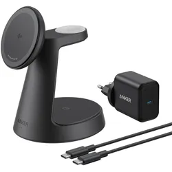 Anker MagGo 15W 3in1 USB-C Wireless Ladestation, schwarz